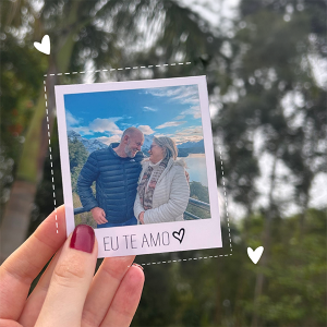 Polaroid com frase papel fotográfico 9,5x7,5 frente personalizada, verso tradicional   escolha qual frase ira colocar