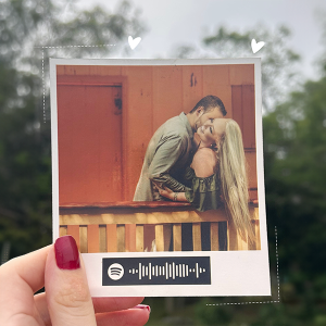 Polaroid com música papel fotográfico 9,5x7,5 frente personalizada, verso tradicional   