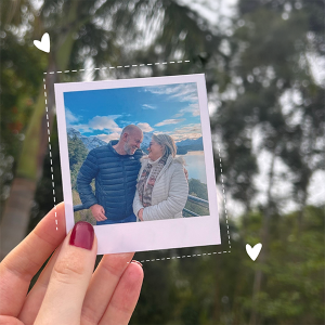 Polaroid Tradicional papel fotográfico 9,5x7,5 frente personalizada, verso tradicional   